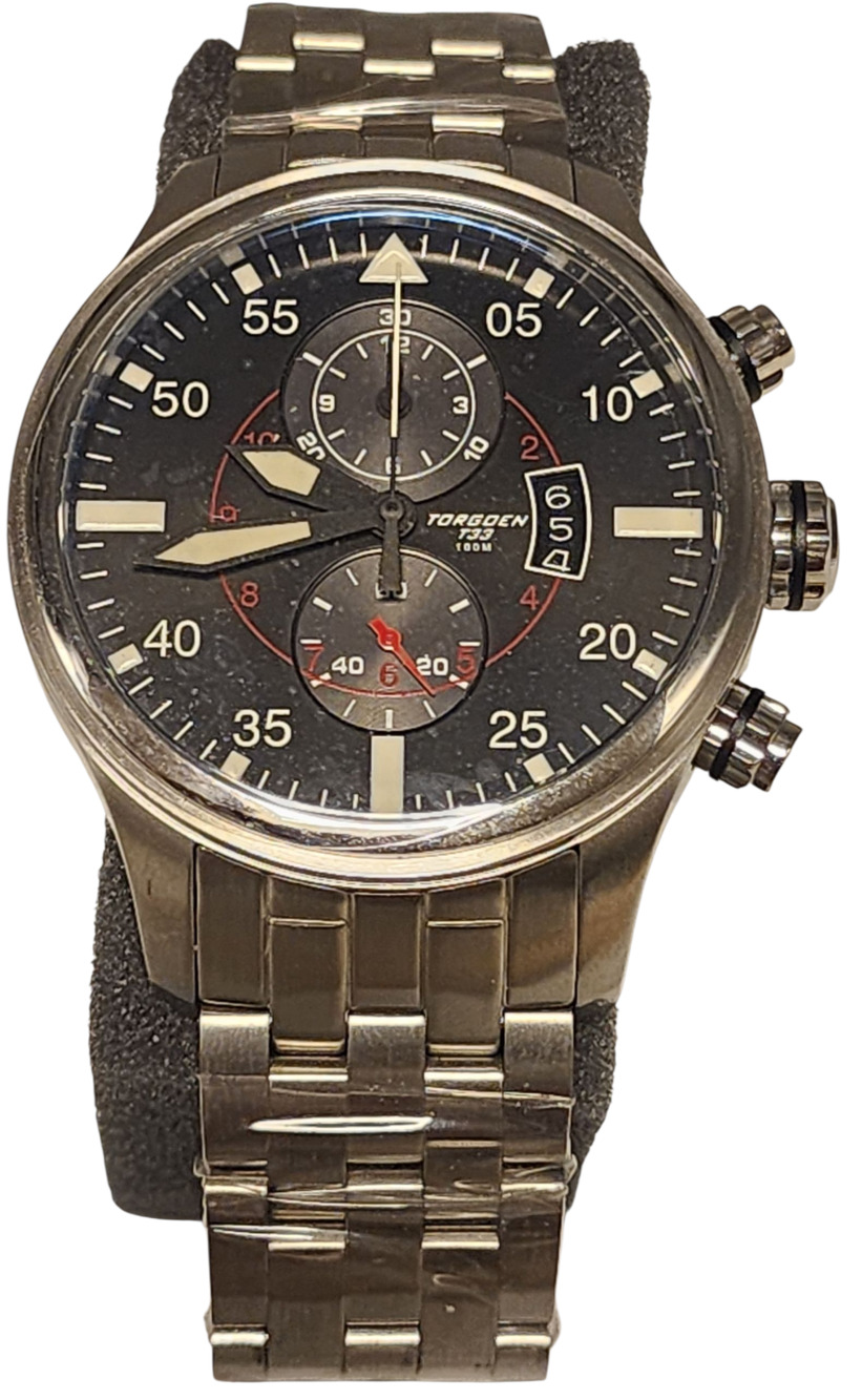 Torgoen T33202 T33 Swiss Chronograph Watch New Battery Never Worn